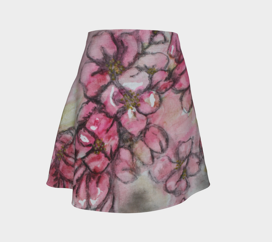 Flare Skirt Crab Apple Blossoms