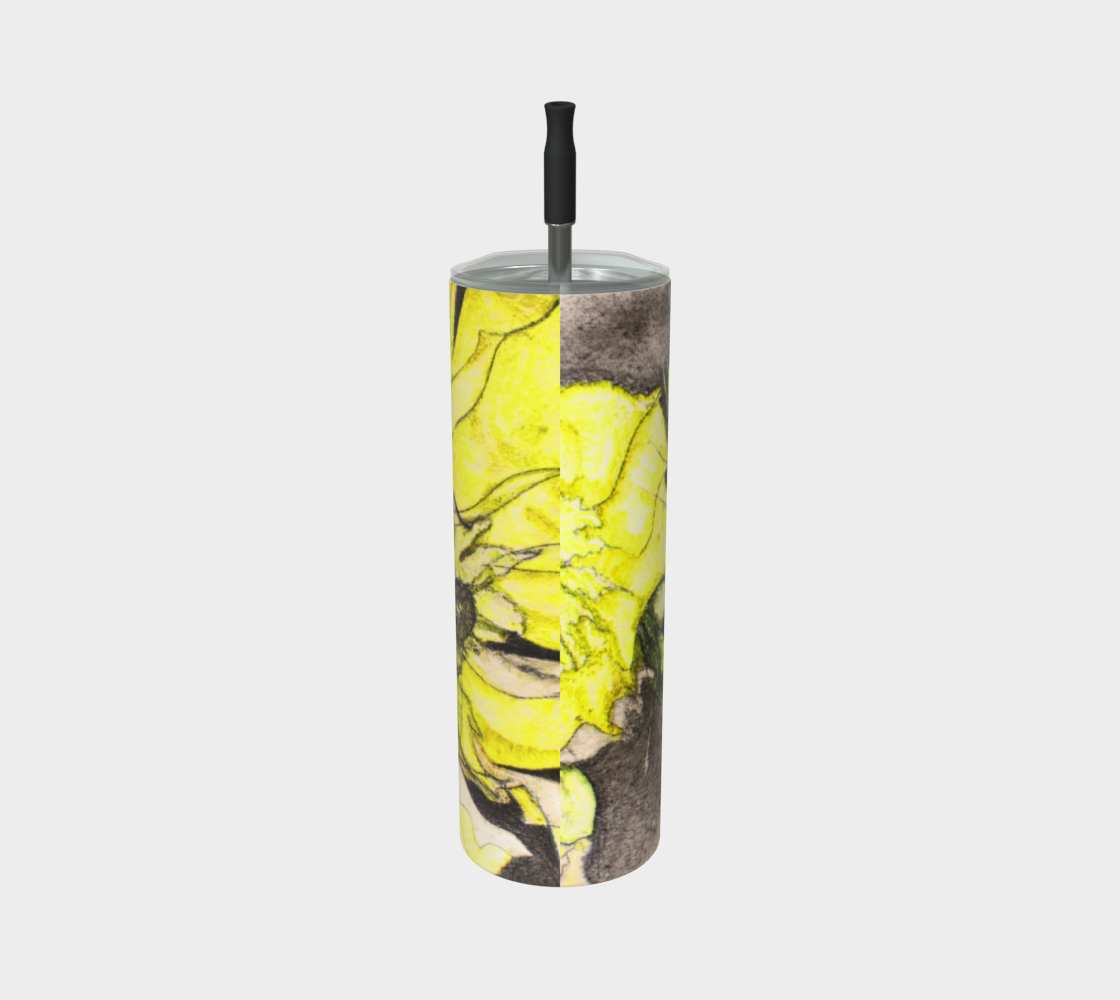 Stainless Steel Tumbler Yellow Cactus Grisaille