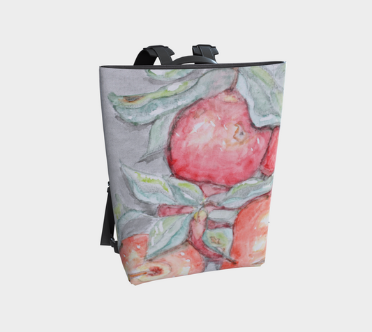 Vegan leather Backpack Watercolor Apples