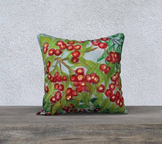 18" x 18" Pillow Case Red Berries