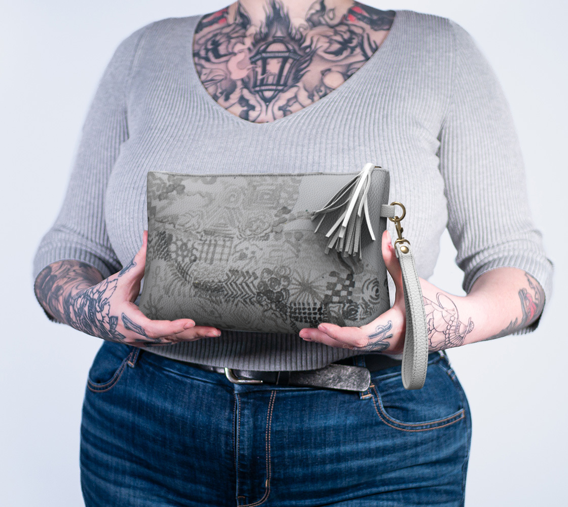 Vegan Leather Makeup Bag Betta Fish Grisaille