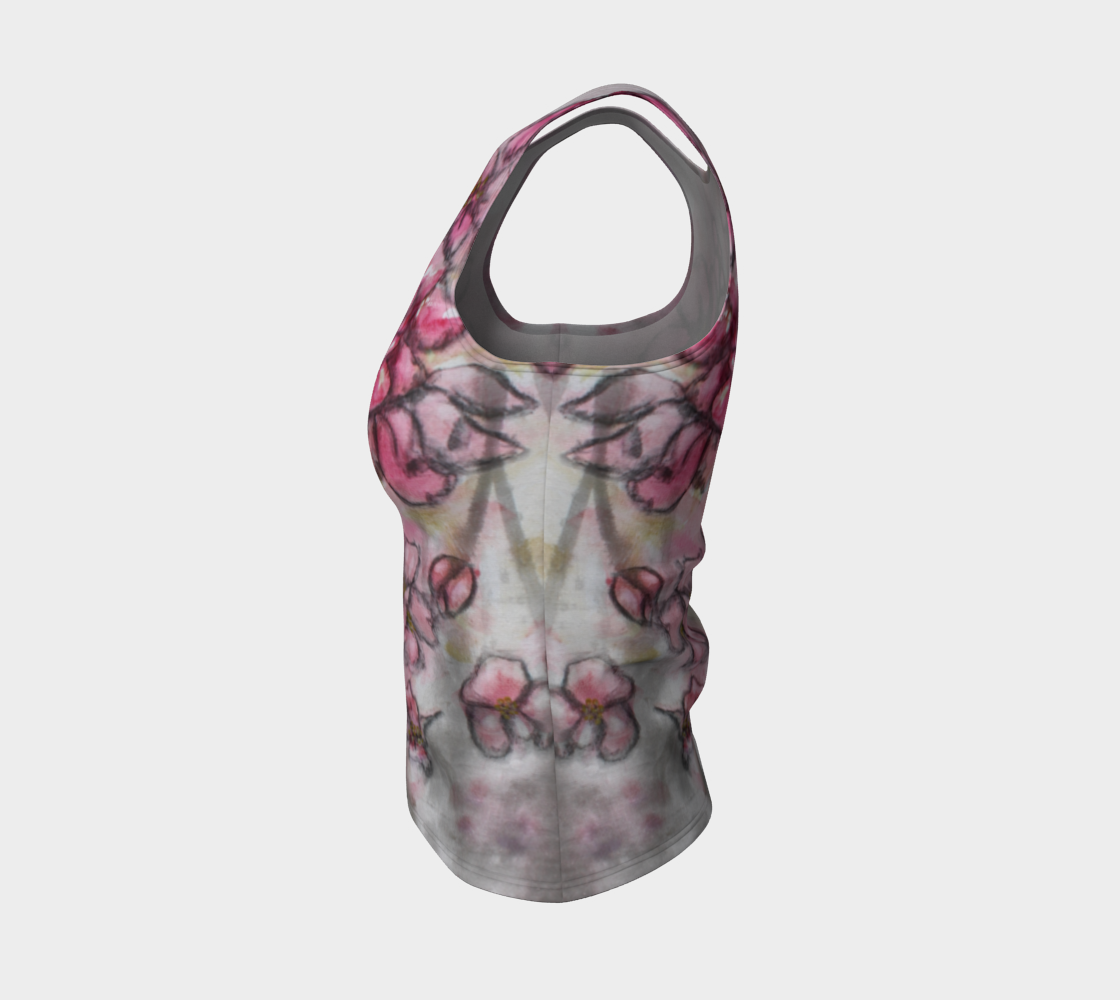 Fitted Tank Top Crab Apple Blossoms