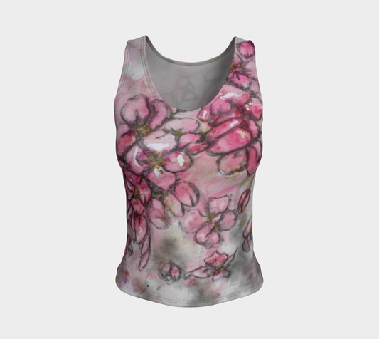 Fitted Tank Top Crab Apple Blossoms