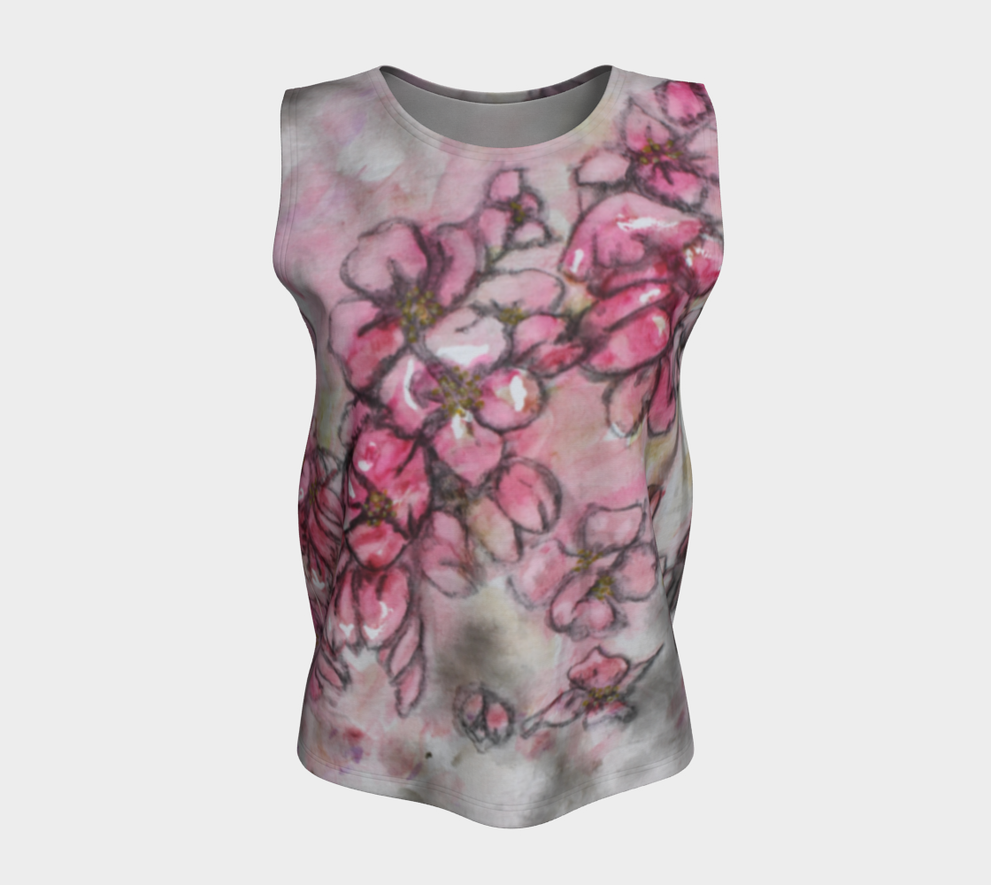 Loose Tank Top Crab Apple Blossoms