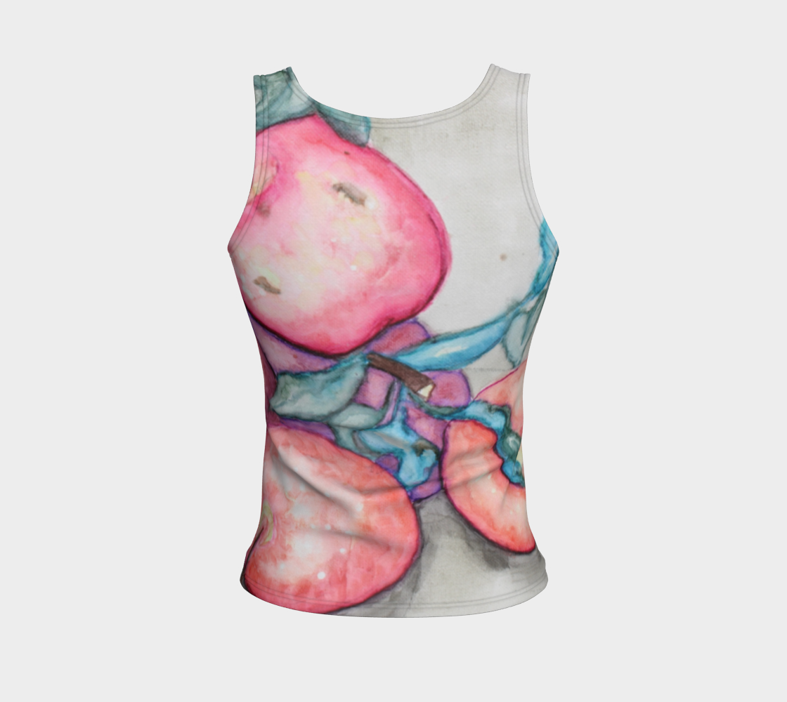 Fitted Tank Top Ink Apples