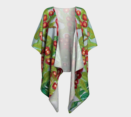 Draped Kimono Red Berries