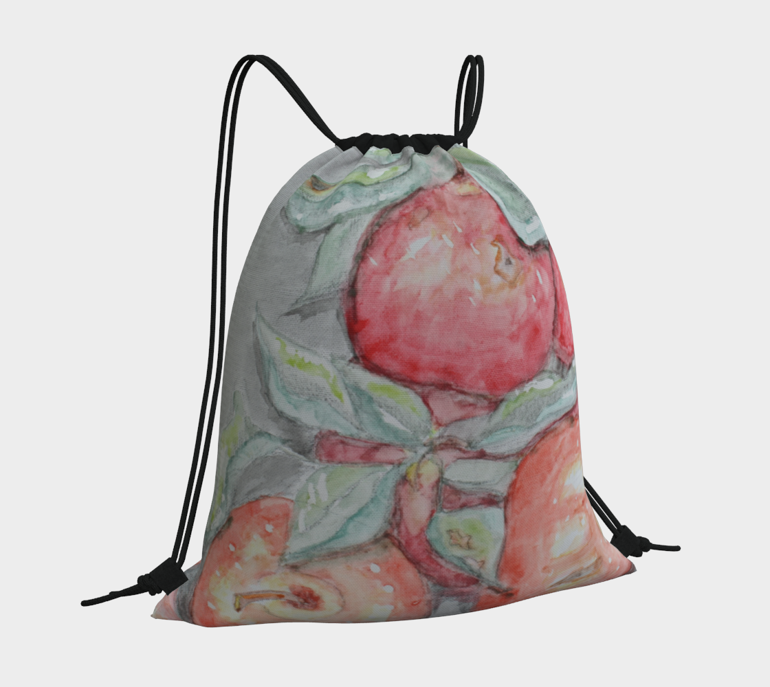 Drawstring Bag Watercolor Apples