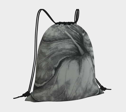 Drawstring Bag Hibiscus Grisaille