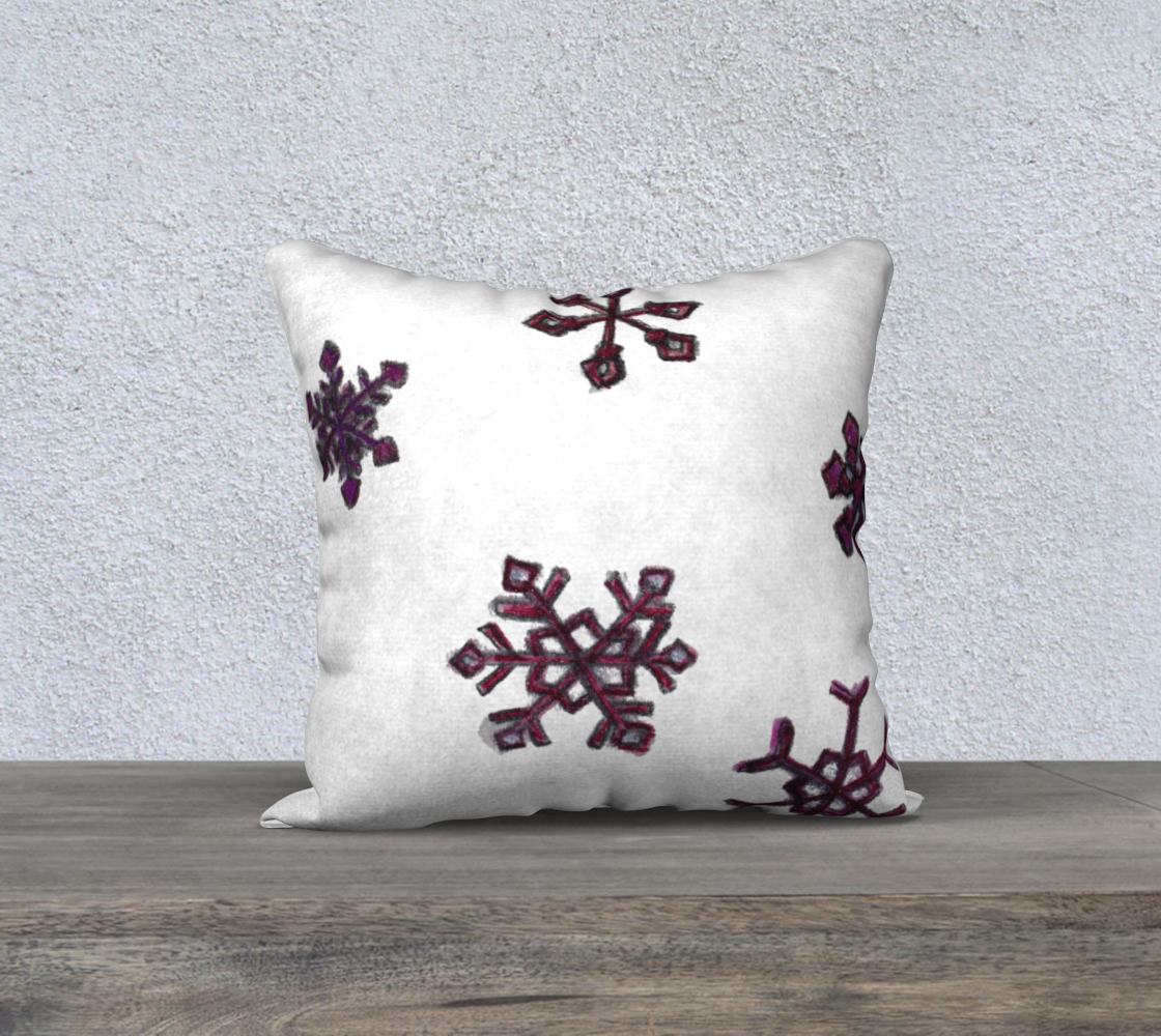 18" x 18"  Pillow Case Pink Snow Flakes