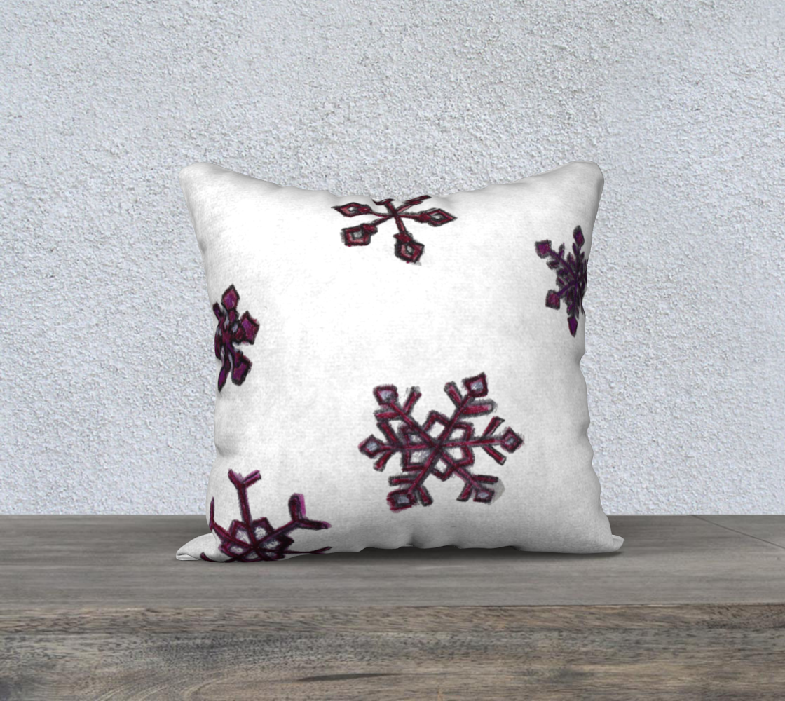 18" x 18"  Pillow Case Pink Snow Flakes