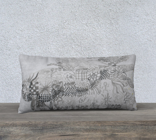 24" x 12" Pillow Case Betta Fish Grisaille