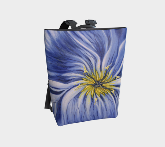 Vegan Leather Backpack Flax Flower