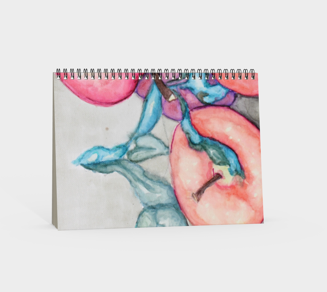 Spiral Notebook Ink Apples