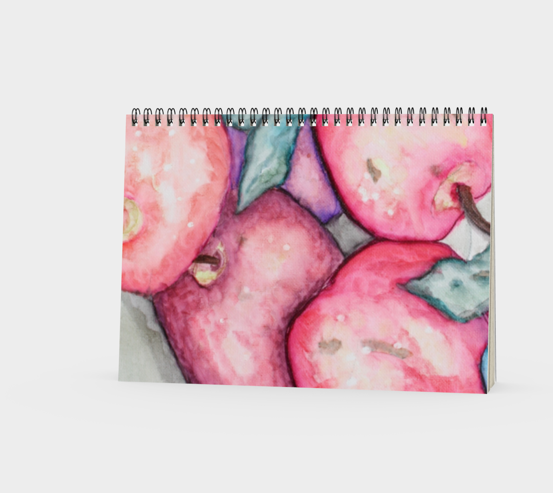 Spiral Notebook Ink Apples