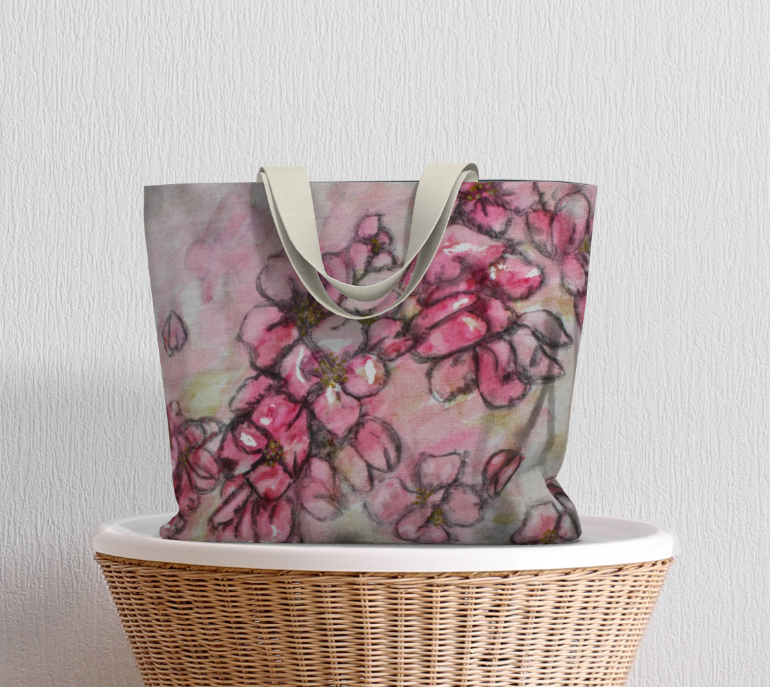 Large Tote Bag Crab Apple Blossoms