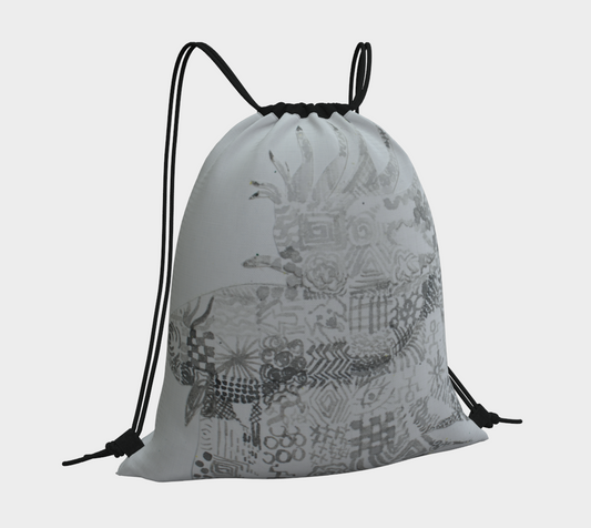 Drawstring Bag Betta Fish Grisaille