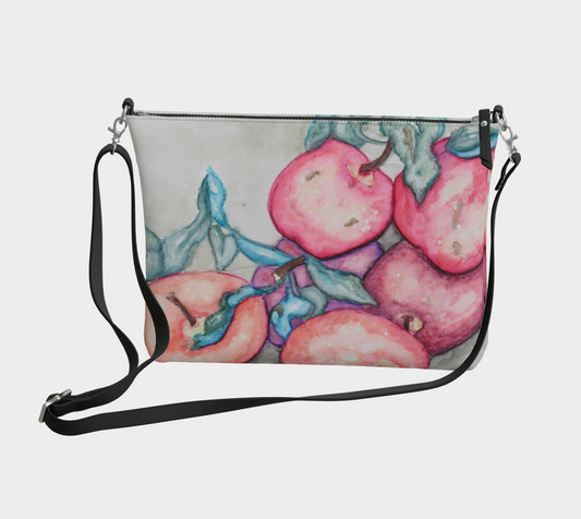 Vegan Leather Crossbody Purse Ink Apples