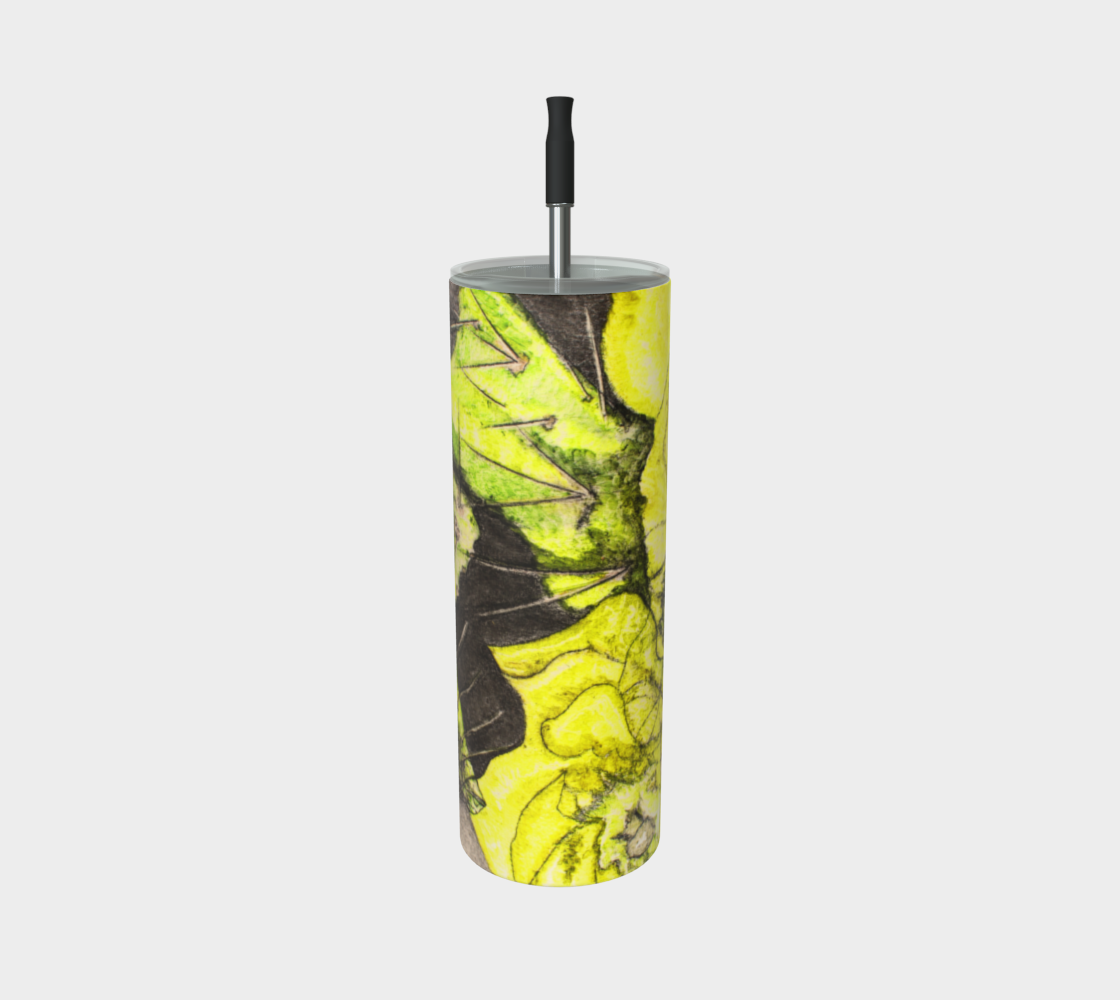 Stainless Steel Tumbler Yellow Cactus Grisaille