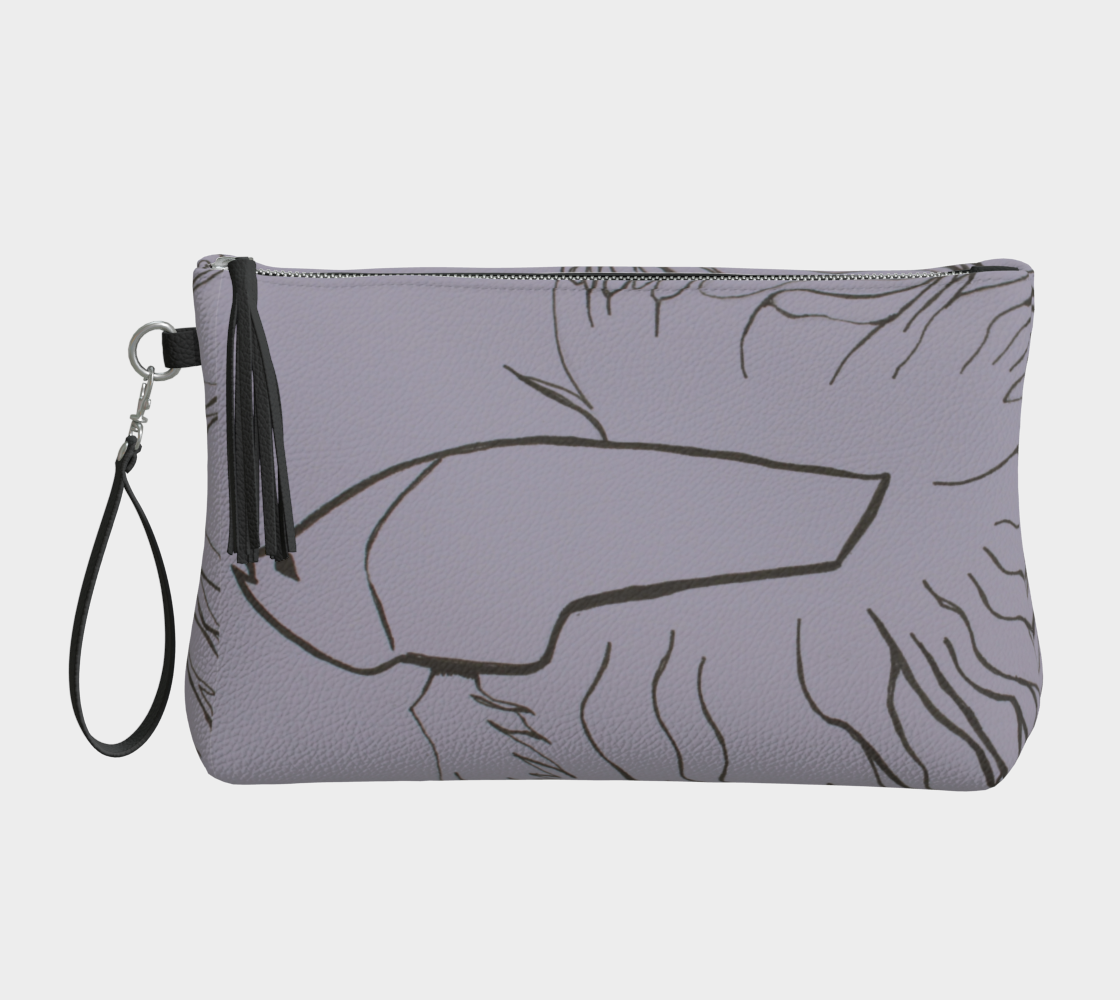 Vegan Leather Makeup Bag Zen Betta Fish