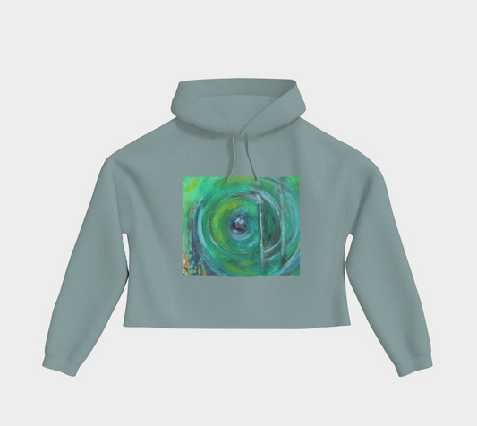 Cropped Pullover Hoodie Heart Chakra