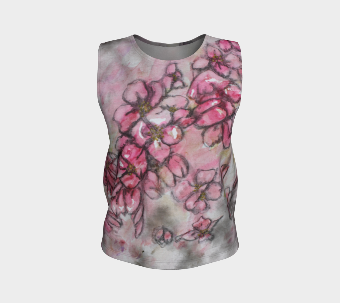 Loose Tank Top Crab Apple Blossoms