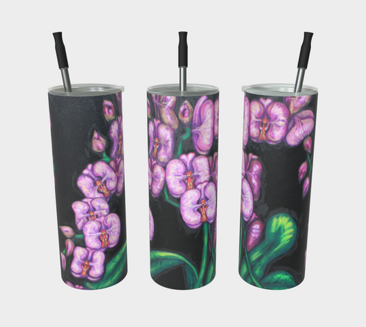 Stainless Steel Tumbler Orchids