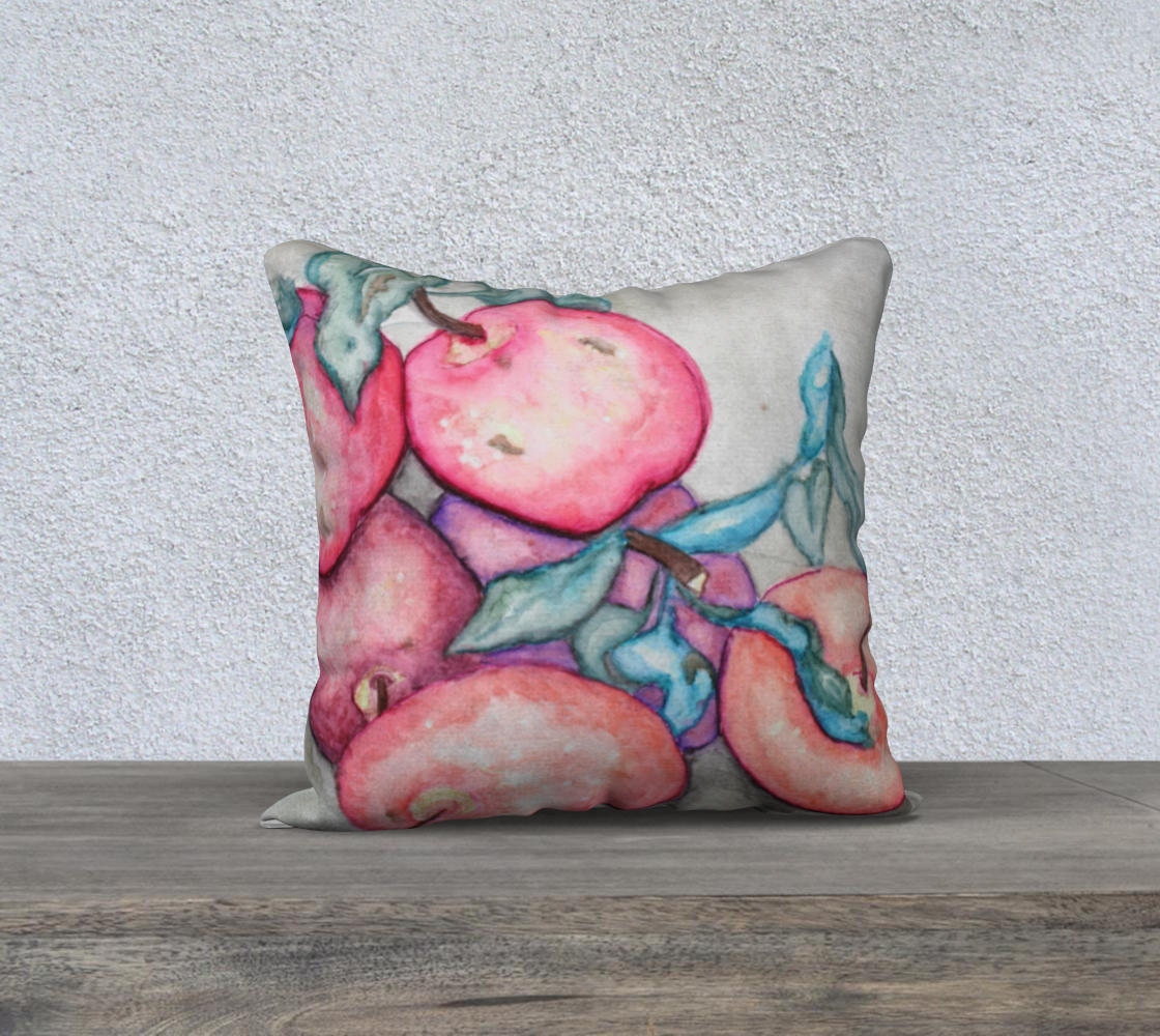 18" x 18" Pillow Case Ink Apples