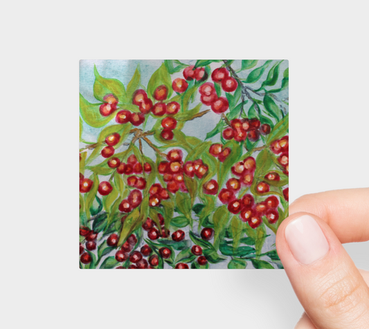 Permanent Sticker Red Berries