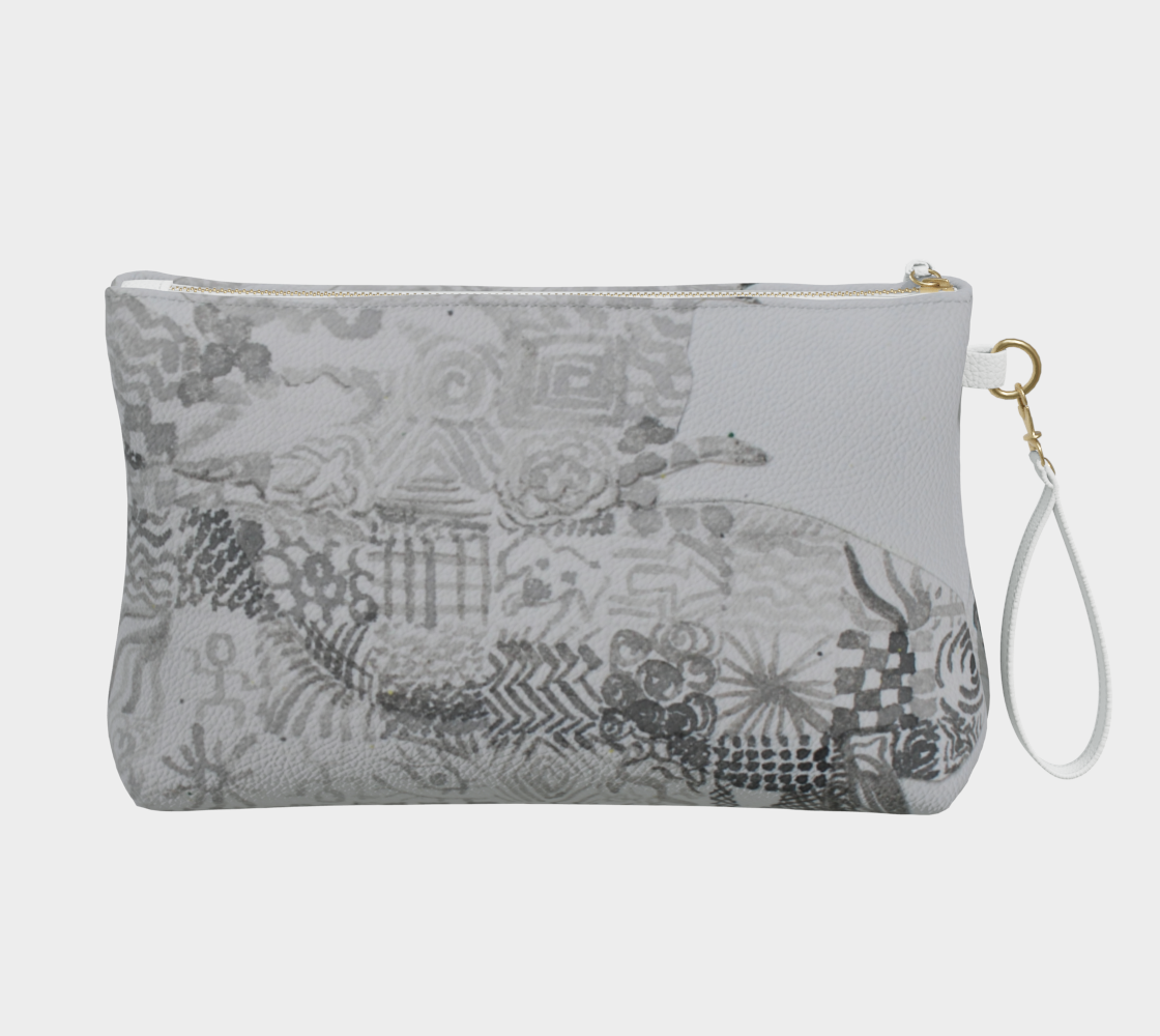 Vegan Leather Makeup Bag Betta Fish Grisaille