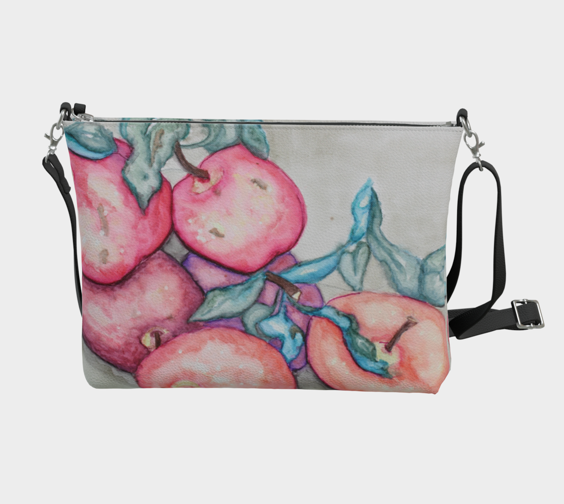 Vegan Leather Crossbody Purse Ink Apples