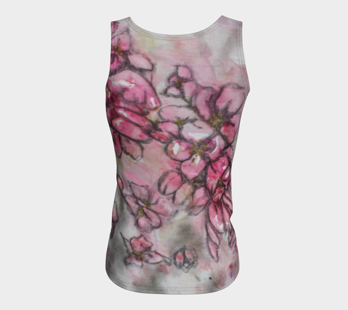 Fitted Tank Top Crab Apple Blossoms