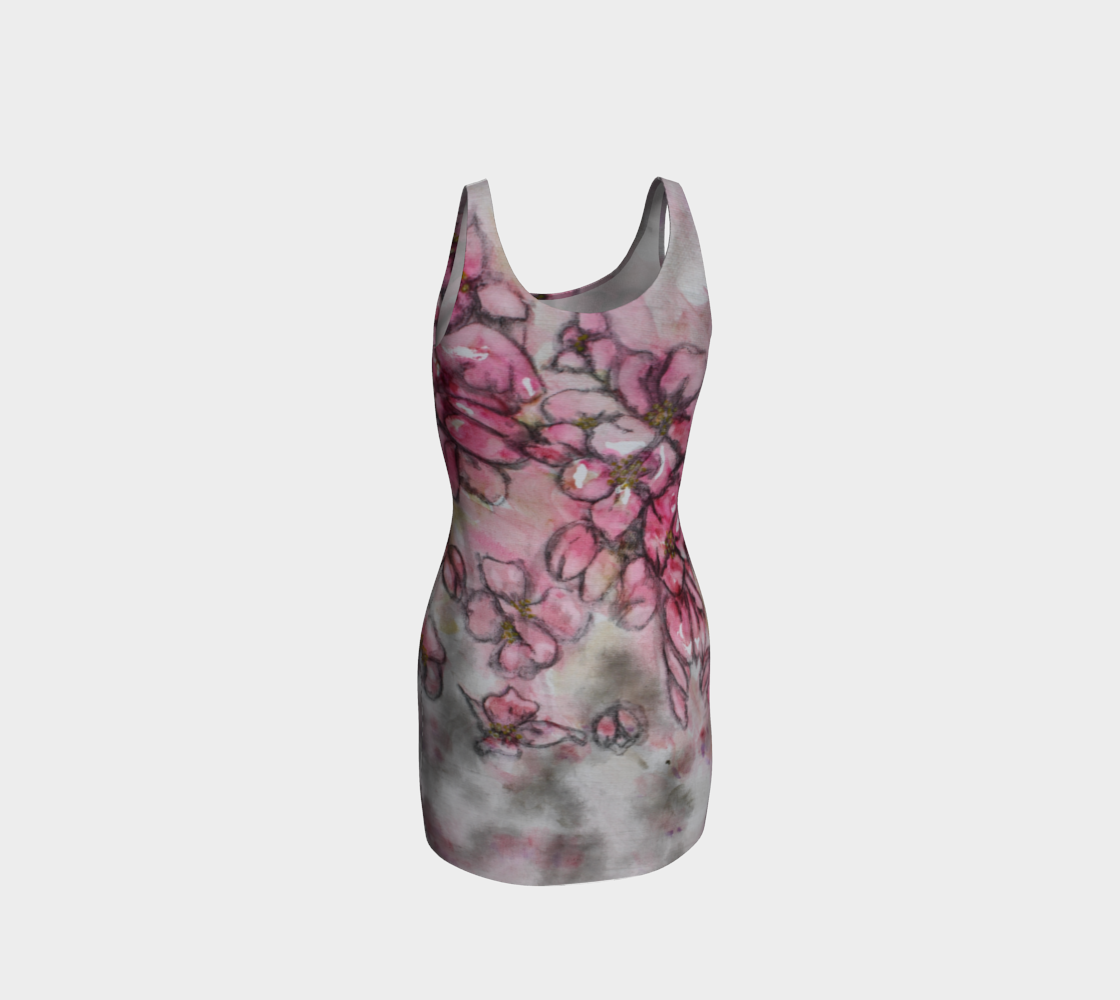 Bodycon Dress Crab Apple Blossoms