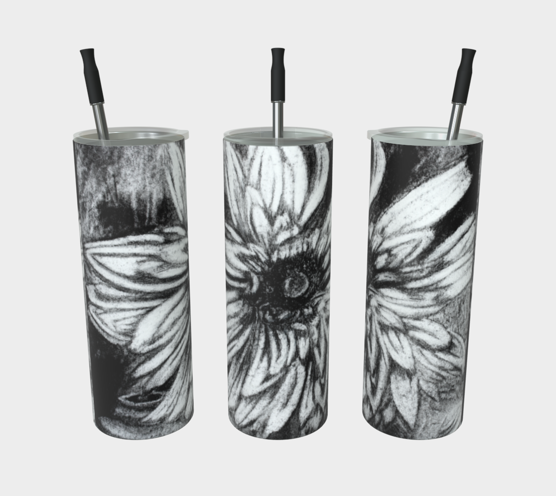 Stainless Steel Tumbler Dahlia Flowers