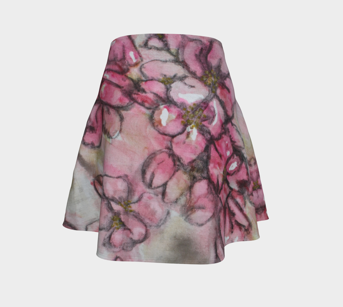 Flare Skirt Crab Apple Blossoms