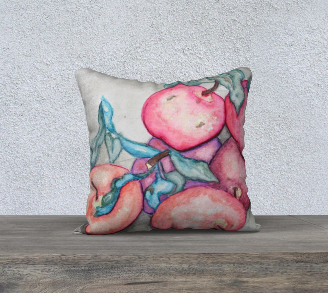 18" x 18" Pillow Case Ink Apples