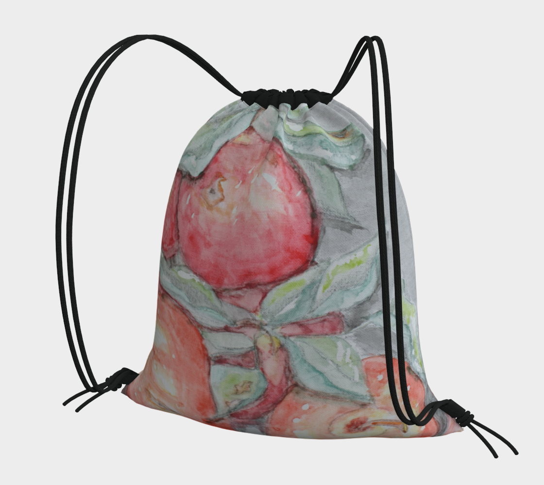 Drawstring Bag Watercolor Apples