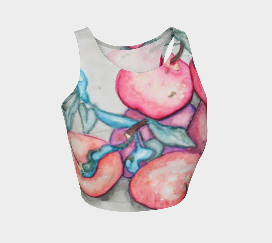 Athletic Crop Top Ink Apples