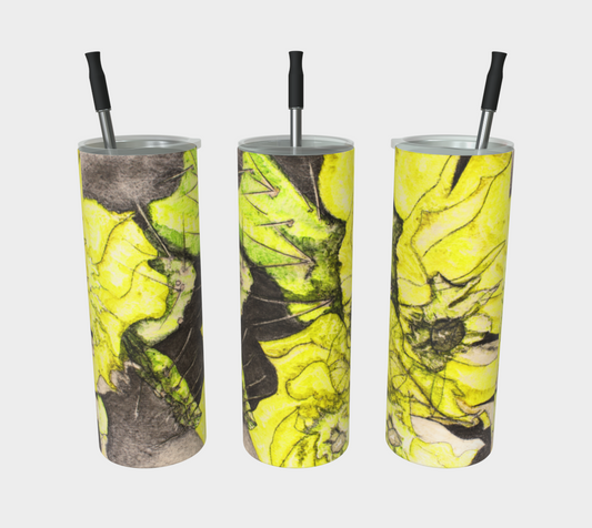 Stainless Steel Tumbler Yellow Cactus Grisaille