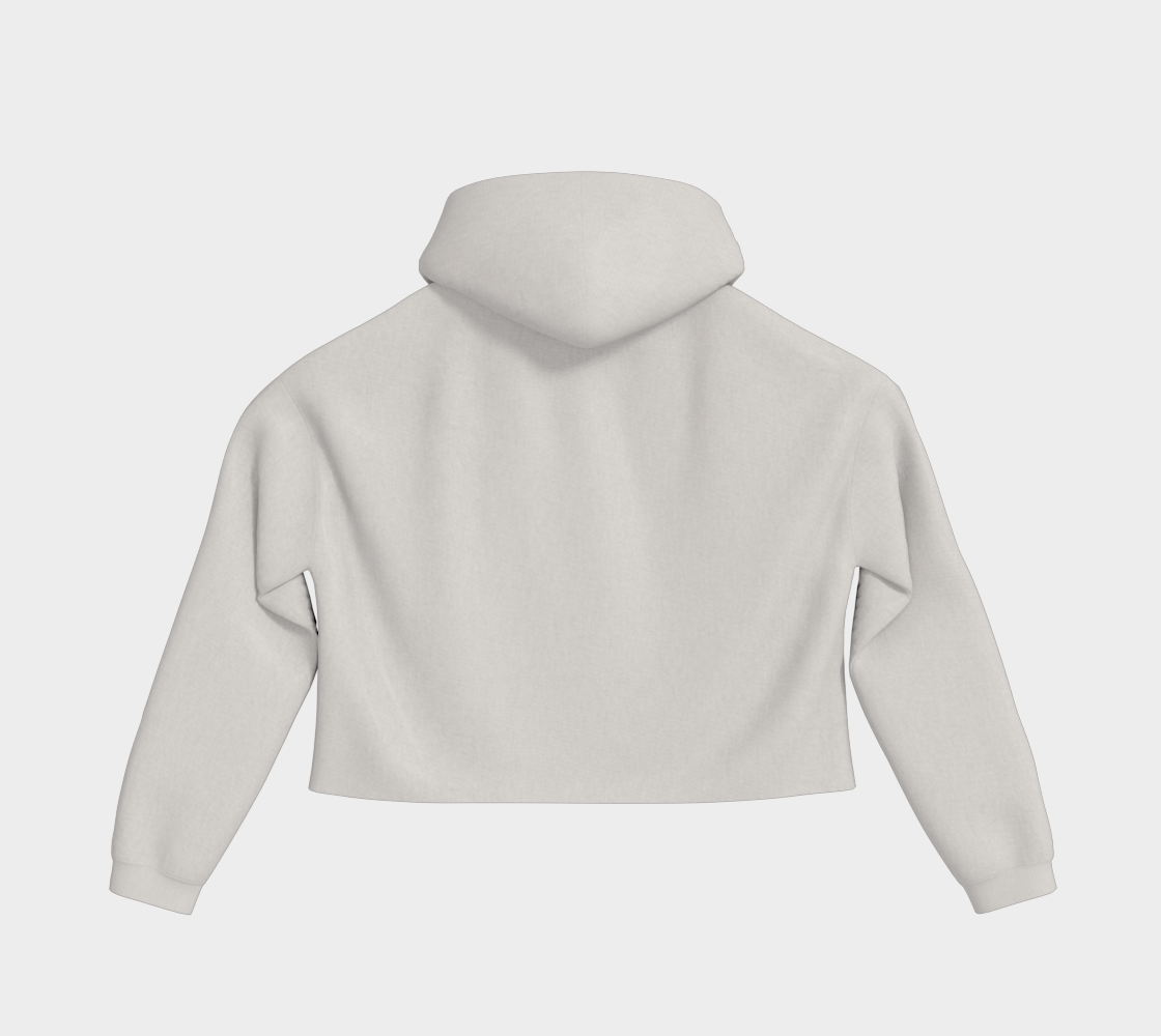 Cropped Pullover Hoodie Cactus Energy White