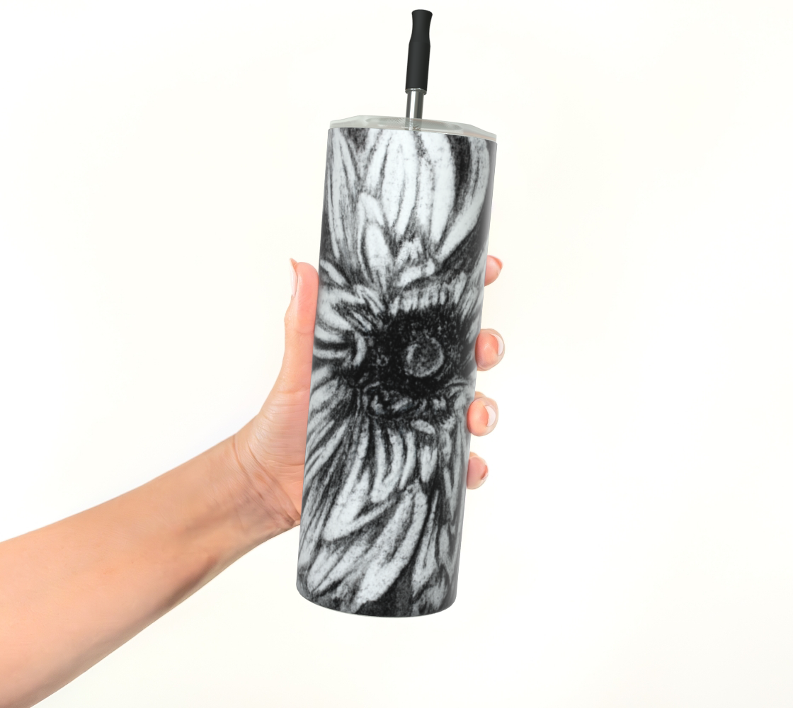 Stainless Steel Tumbler Dahlia Flowers