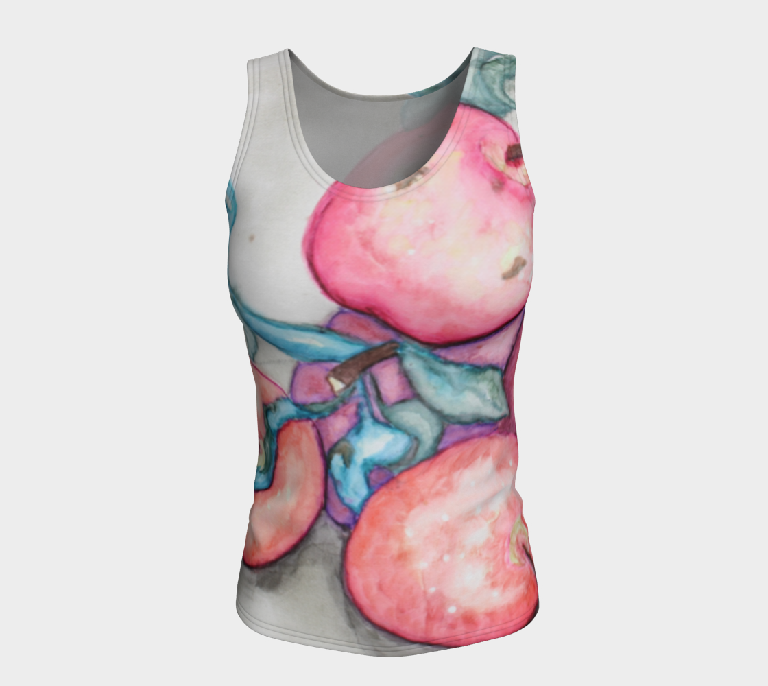 Fitted Tank Top Ink Apples