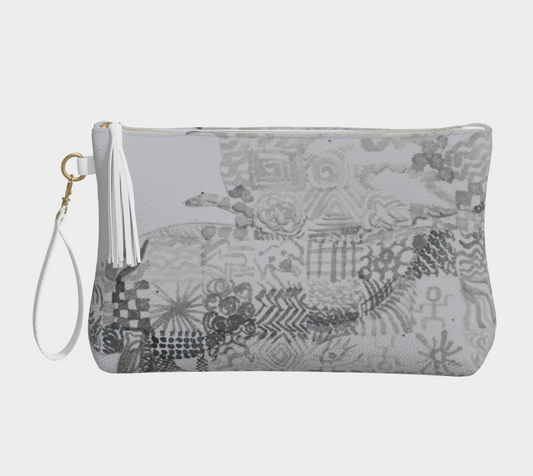 Vegan Leather Makeup Bag Betta Fish Grisaille