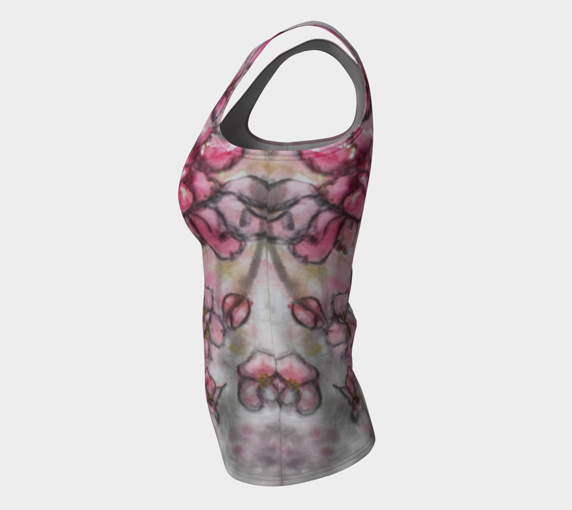 Fitted Tank Top Crab Apple Blossoms