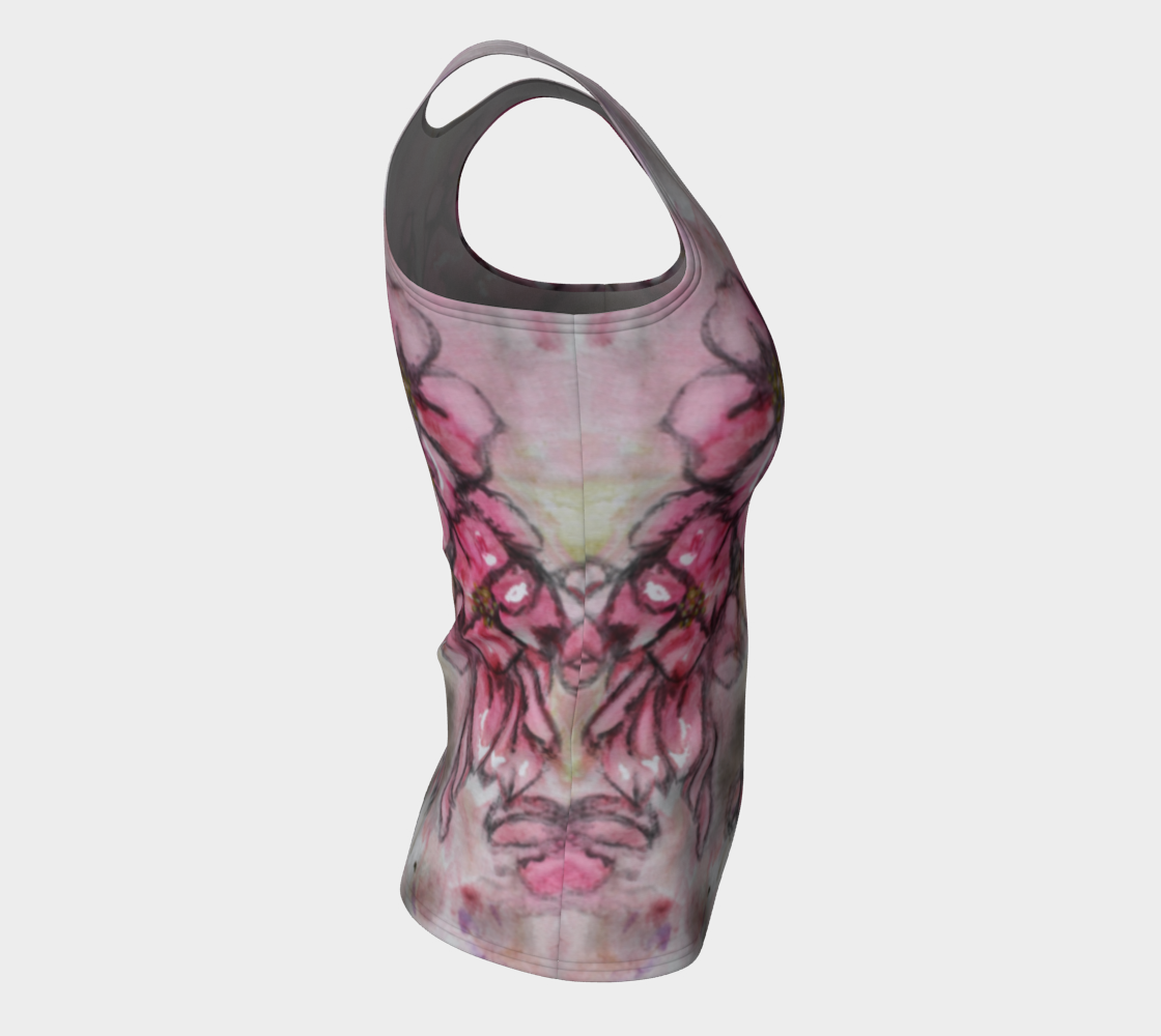 Fitted Tank Top Crab Apple Blossoms