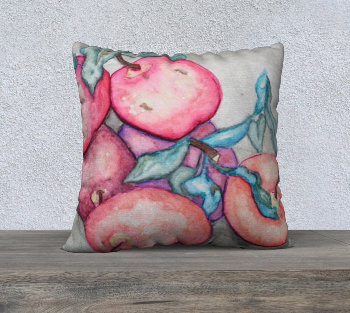 22" x 22" Pillow Case Ink Apples