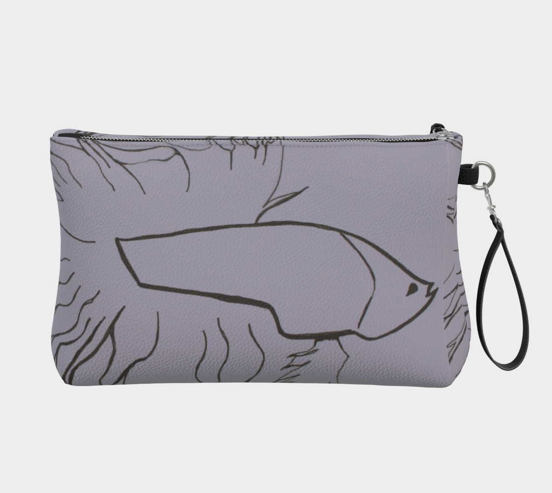 Vegan Leather Makeup Bag Zen Betta Fish