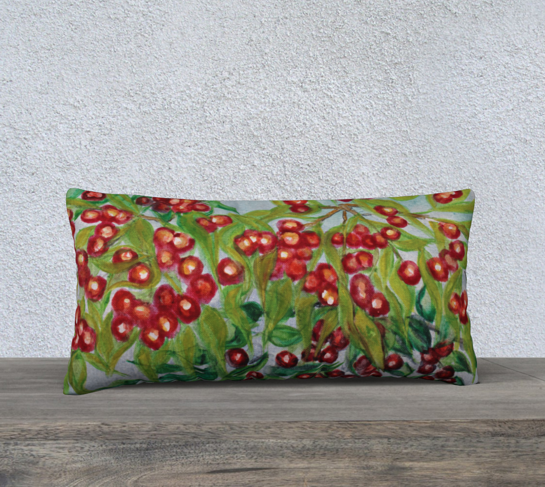 24" x 12" Pillow Case Red Berries