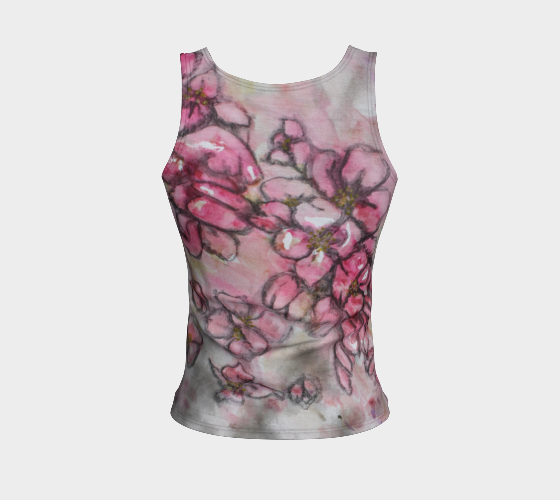 Fitted Tank Top Crab Apple Blossoms