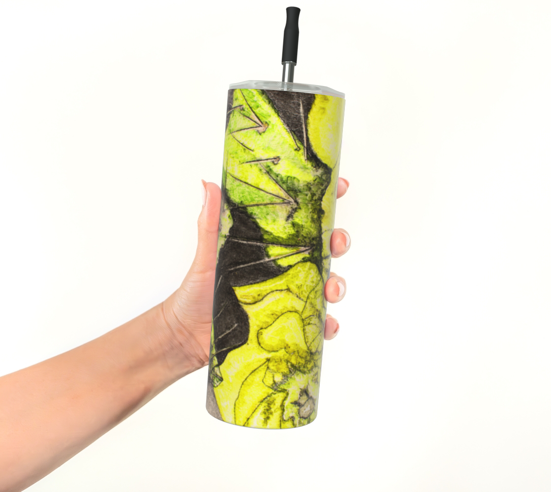 Stainless Steel Tumbler Yellow Cactus Grisaille