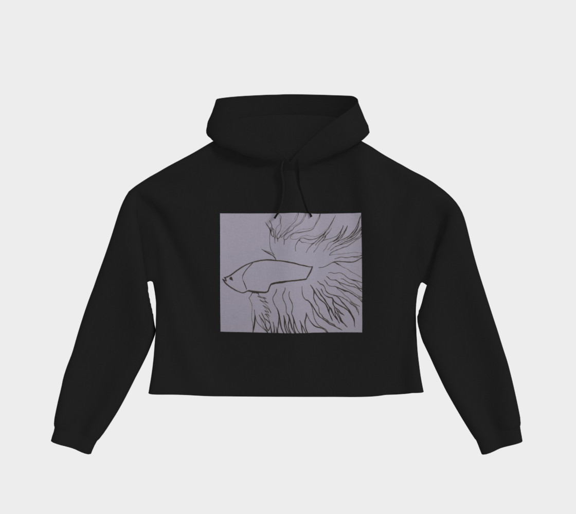 Cropped Pullover Hoodie Zen Betta Fish